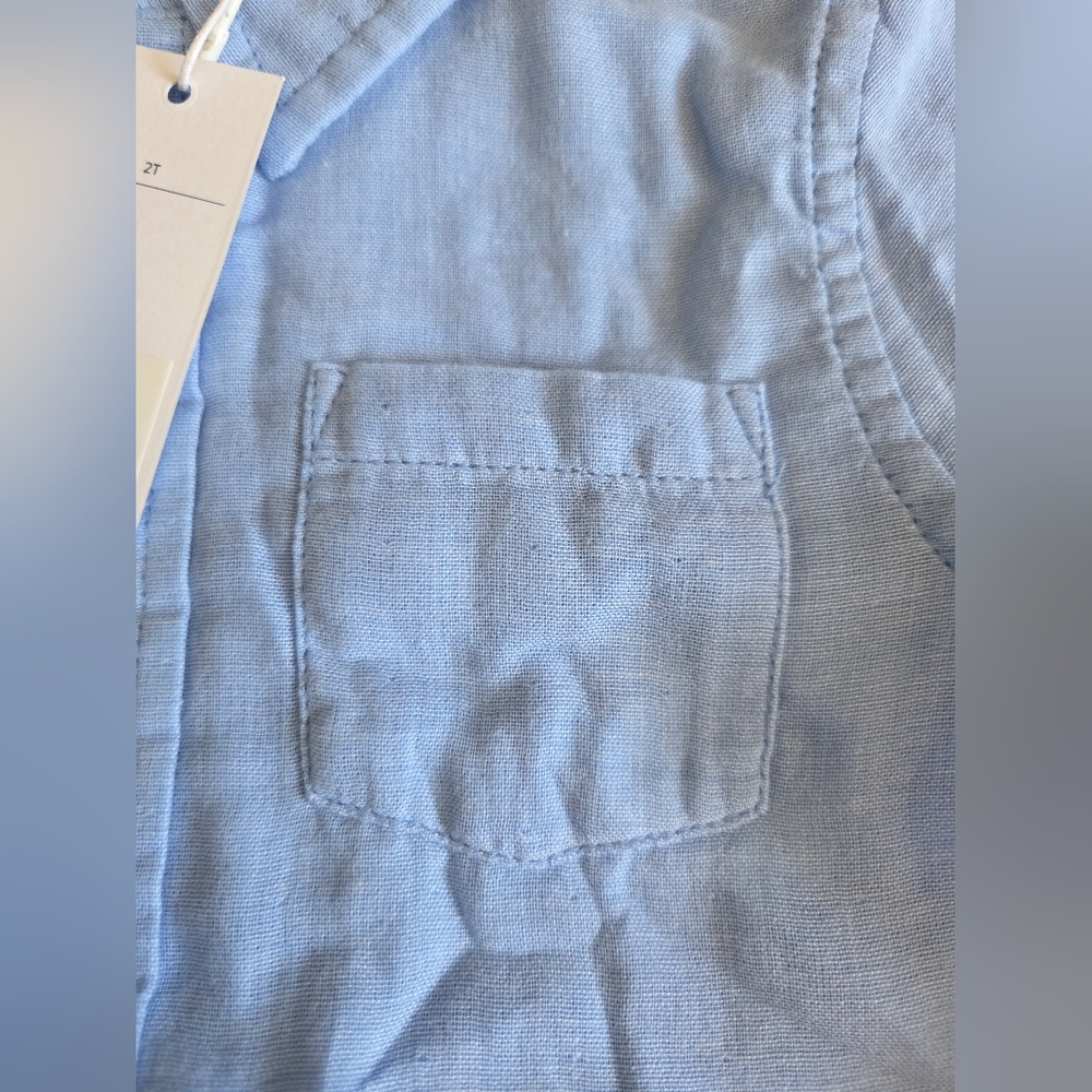 Janie and Jack Blue Cotton Boys Shirt - Picture 3 of 8